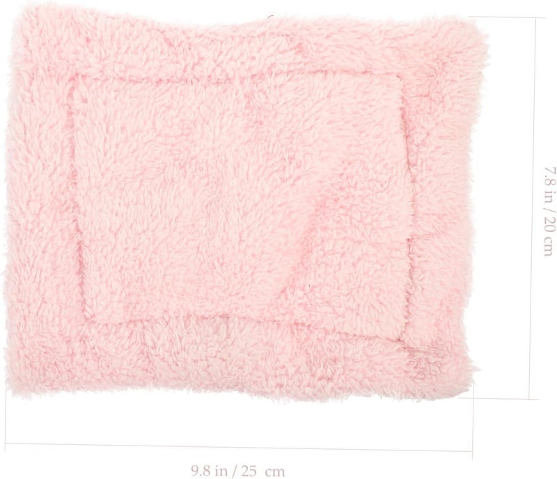 VILLCASE Large Pink Sherpa Pet Sleeping Mat Thickened Warm Cushion for Small Animals Hamsters Chinchillas Guinea Pigs Cozy Nest Pad - Image 2