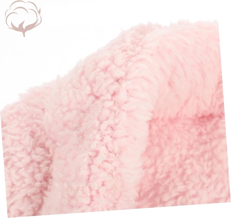 VILLCASE Large Pink Sherpa Pet Sleeping Mat Thickened Warm Cushion for Small Animals Hamsters Chinchillas Guinea Pigs Cozy Nest Pad - Image 3