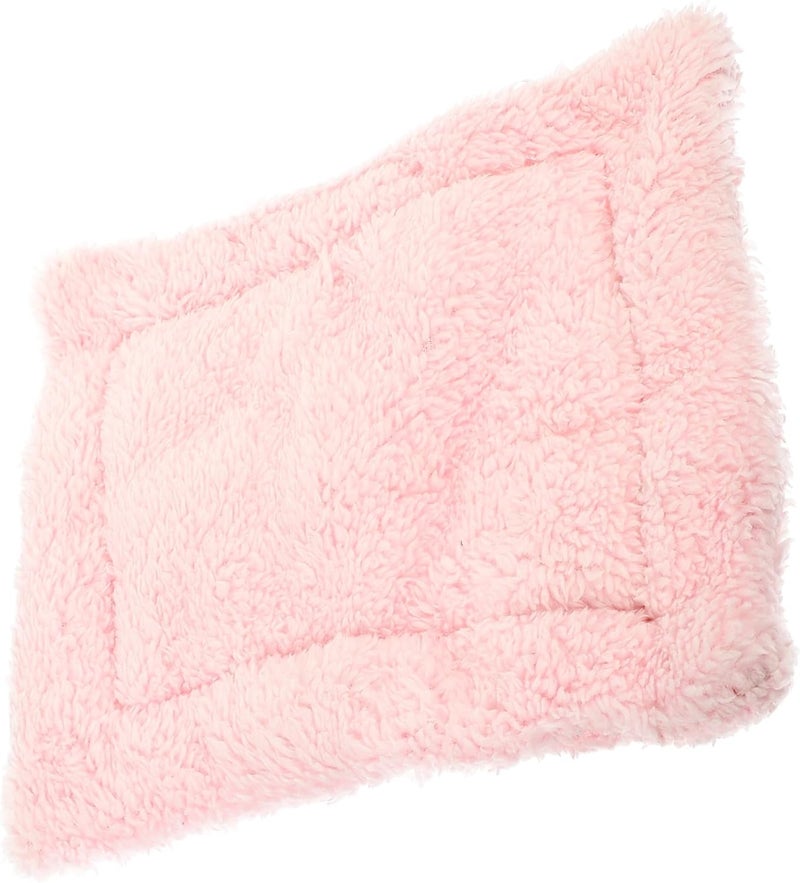 VILLCASE Large Pink Sherpa Pet Sleeping Mat Thickened Warm Cushion for Small Animals Hamsters Chinchillas Guinea Pigs Cozy Nest Pad - Image 1