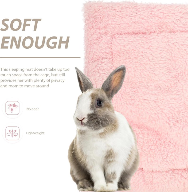 VILLCASE Large Pink Sherpa Pet Sleeping Mat Thickened Warm Cushion for Small Animals Hamsters Chinchillas Guinea Pigs Cozy Nest Pad - Image 4