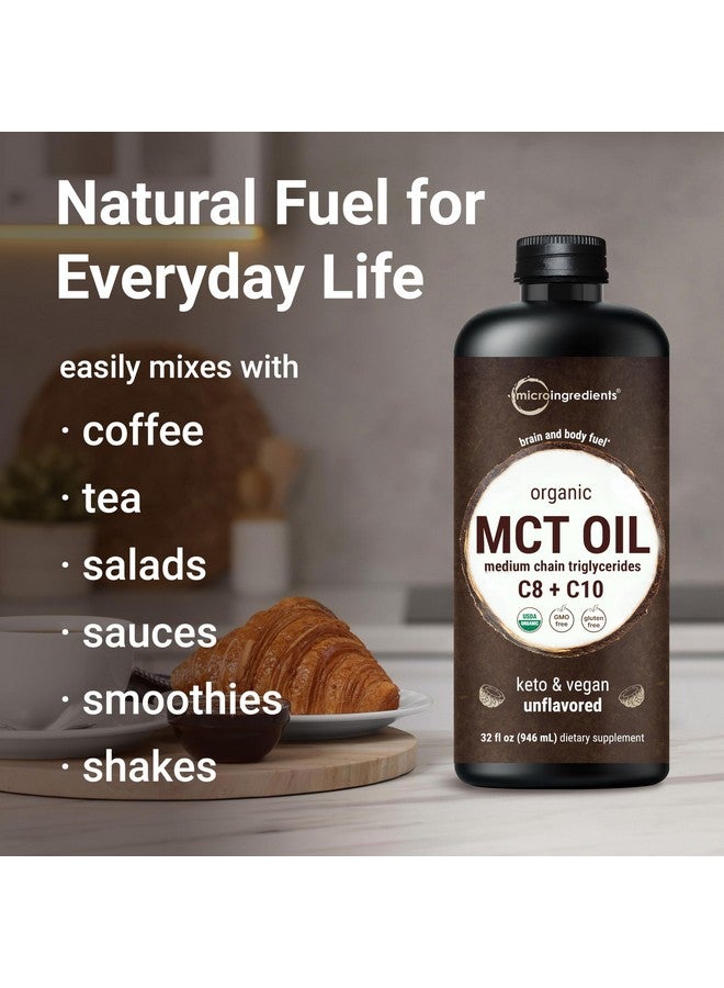 Micro Ingredients MCT Oil Organic, 32 fl oz |100% Virgin Coconut with C8 + C10 Fatty Acids | Natural Fuel for Brain Energy & Ketone Production | Great for Coffee or Dressings | Unflavored, Keto, Vegan  - Image 5