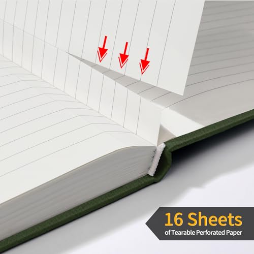 Annecy Lined Journal Notebook, Hardcover Leather Journal for Women & Men, 160 Numbered Pages, Medium 5.5" x 8.25", 100 GSM Thick Paper, Deep Green - Image 4