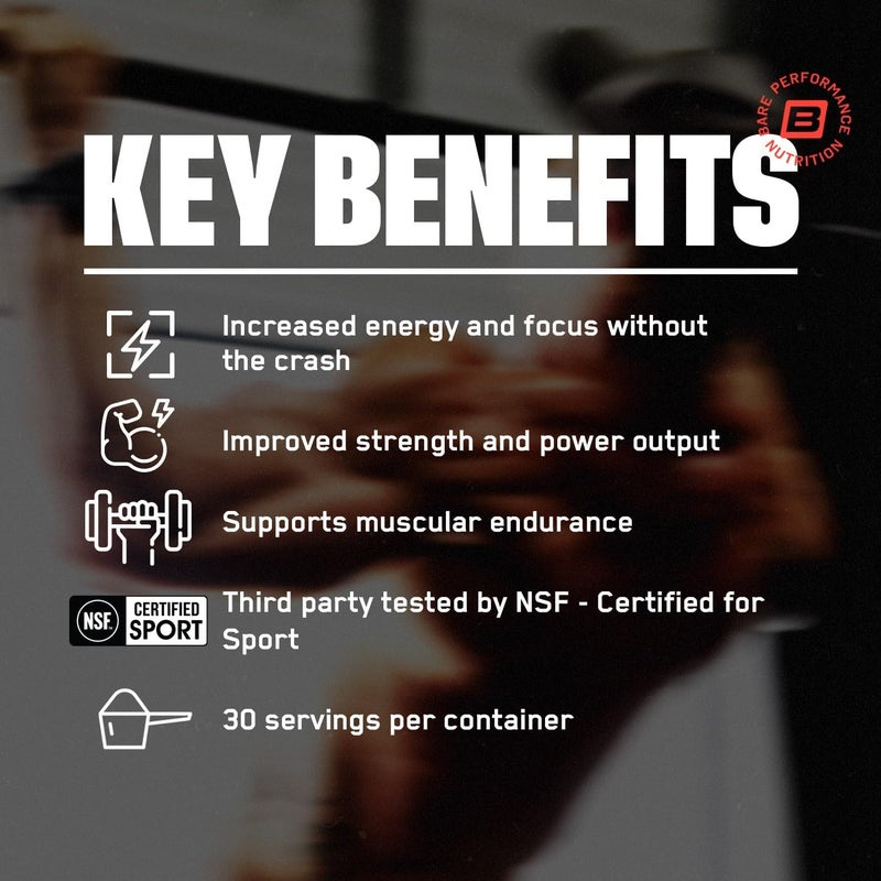 Bare Performance Nutrition مكمل الطاقة قبل التمرين من بار بيرفورمانس نيوترشن BPN فلايت يدعم الطاقة والتركيز الذهني والتحمل المحسن وضخ العضلات مع كارنو سين بيتا ألانين توت أزرق 30 حصة - Image 3
