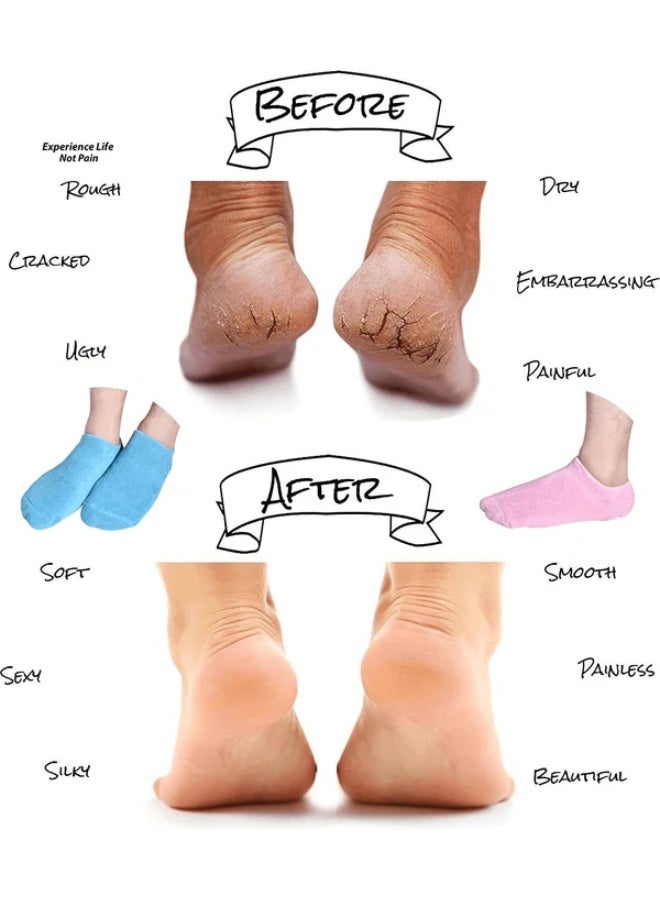 1 Pair Moisturizing Treatment Gel Spa Socks Multicolour - Image 2