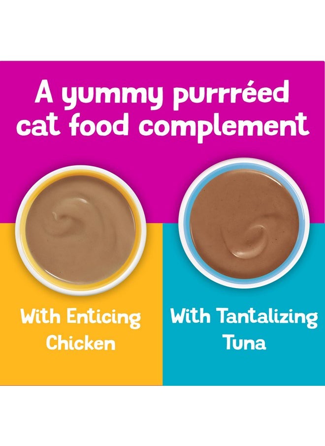 فريسكس مجموعة متنوعة من أطعمة القطط المهروسة من Purina Friskies، مكافآت القطط القابلة لللعق بنكهة الدجاج والتونة - (عبوة من 18 كيسًا) 1.55 أونصة  - Image 2