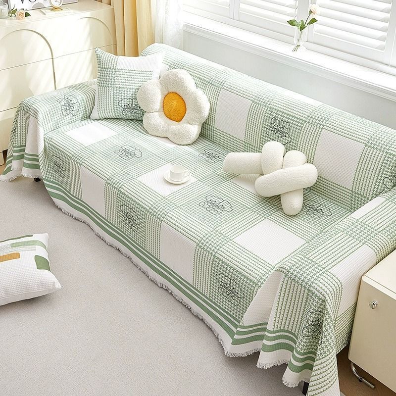 ✅New Summer Sofa Cover Towel Increased Anti-Cat Scratch Combination Sofa Cover Cloth Summer Ice Silk Sofa Towel Full Cover Batch - Image 1