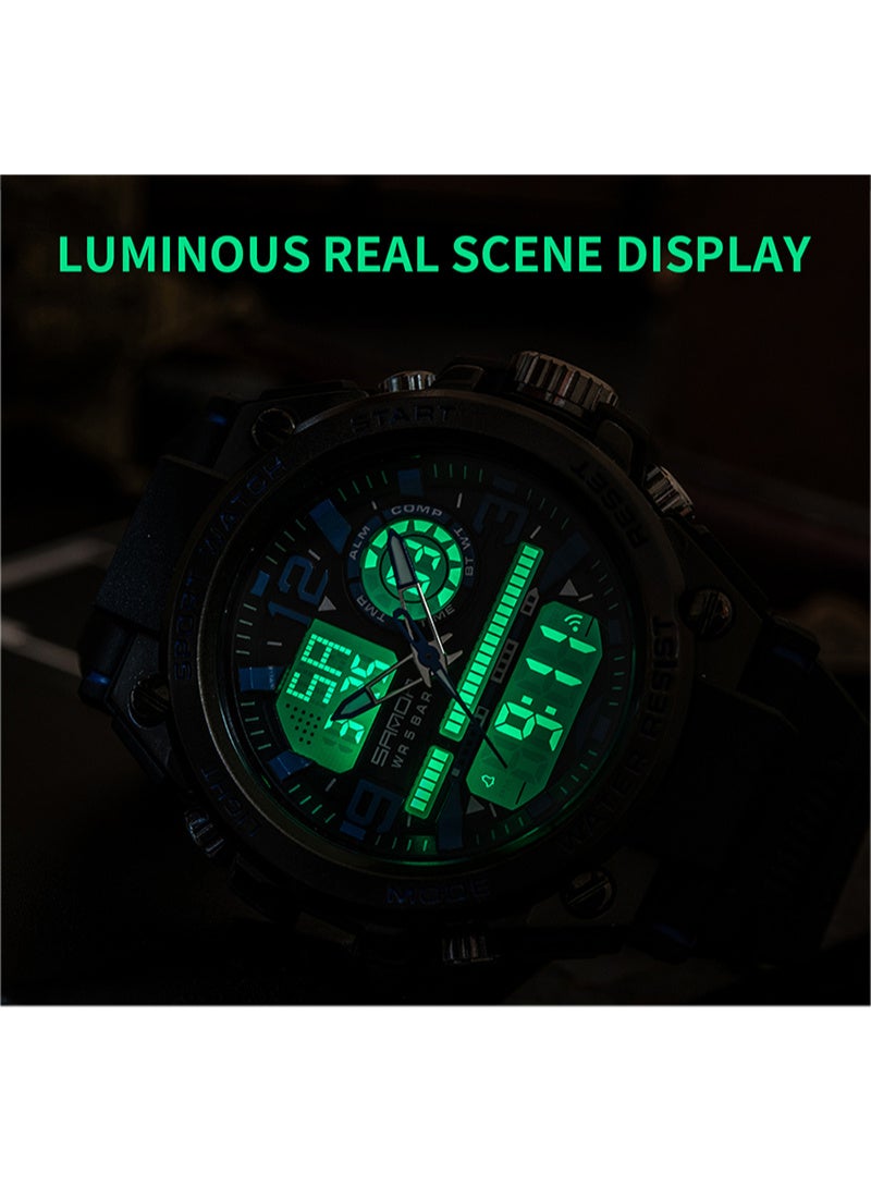Sanda Men's Watches Sports Outdoor Waterproof Watch Date Multi Function Tactics LED Alarm Stopwatch - Image 4