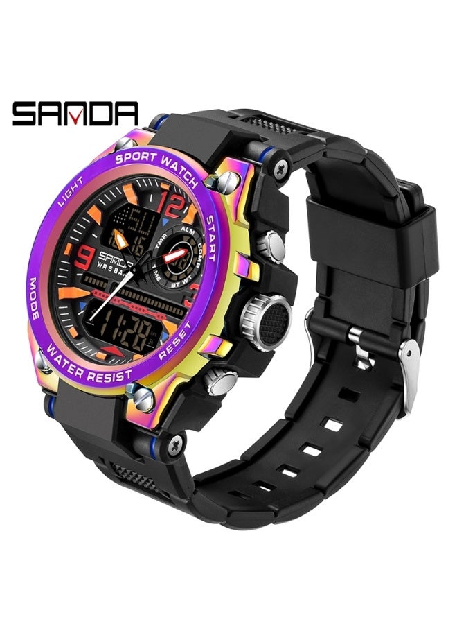 Sanda Men's Watches Sports Outdoor Waterproof Watch Date Multi Function Tactics LED Alarm Stopwatch - Image 1