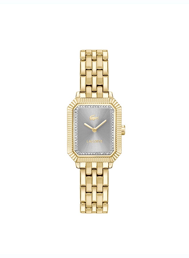 Lacoste Parisienne Women's Quartz Watch with Light Grey Dial and Gold Stainless Steel Bracelet - 2001441