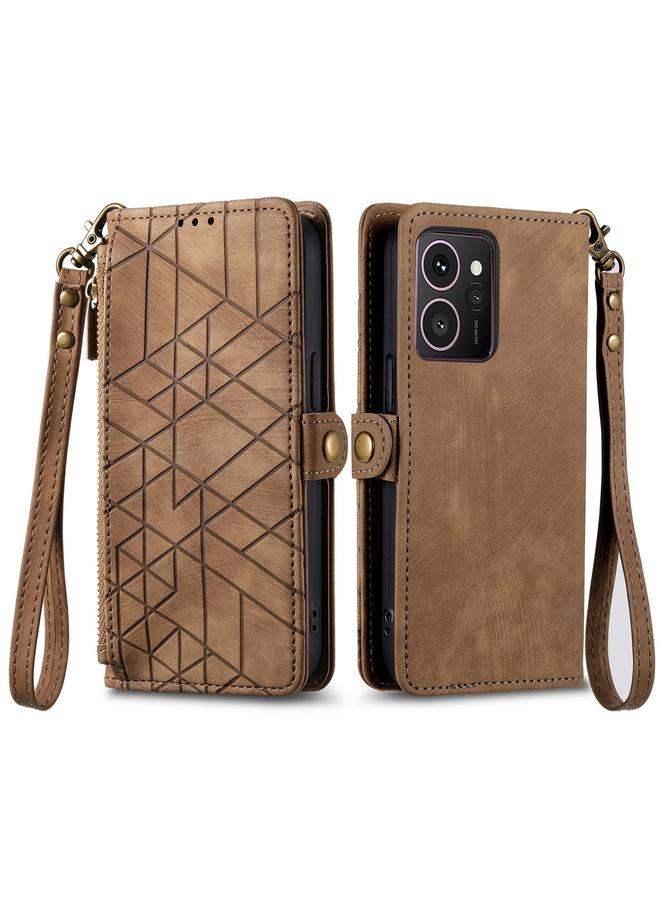 Zaboon Case For HMD Skyline Geometric Zipper Wallet Side Buckle Leather Phone Case - Image 2