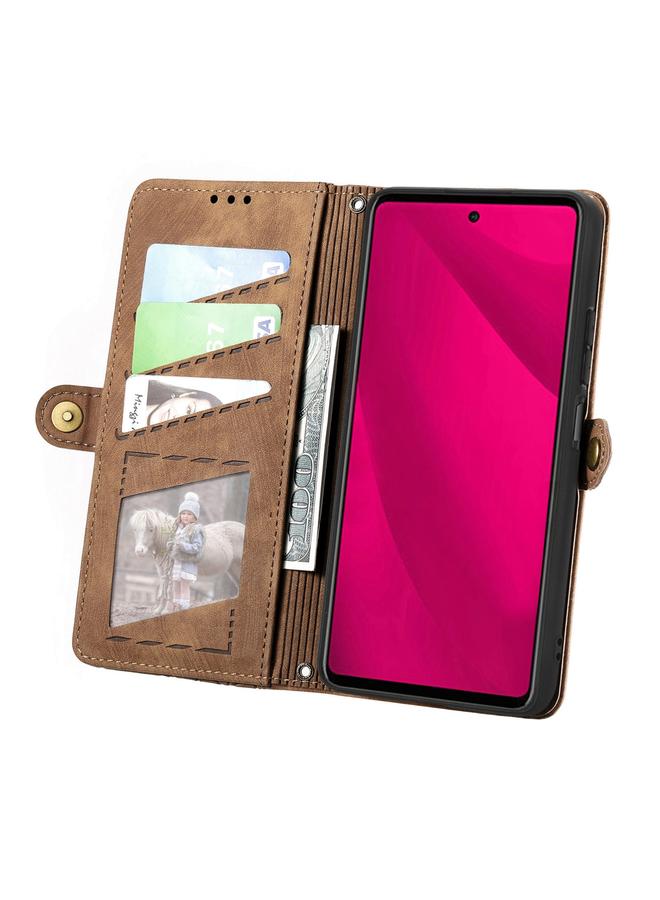 Zaboon Case For HMD Skyline Geometric Zipper Wallet Side Buckle Leather Phone Case - Image 3
