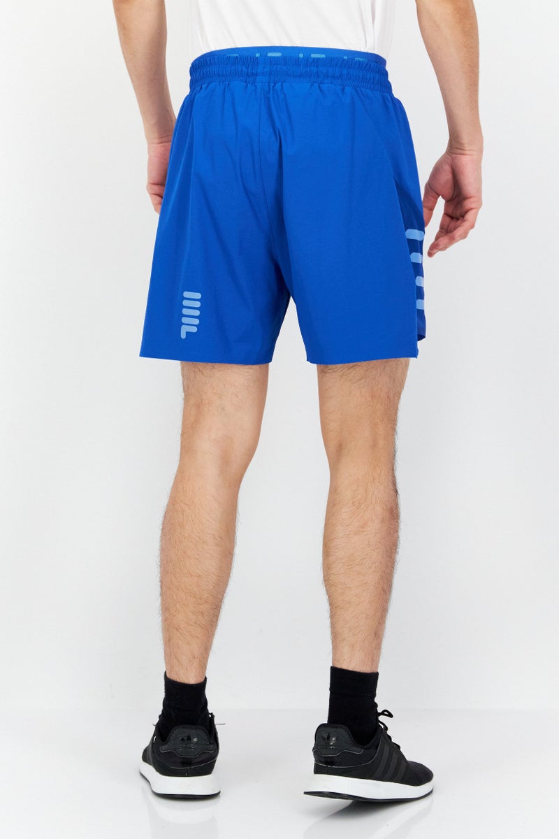 FILA شورتات تدريب رياضية للرجال بشعار العلامة التجارية، أزرق - Image 4