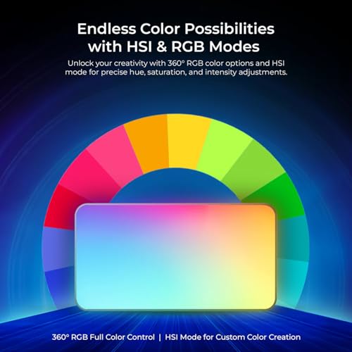 Digitek (LED-D130 RGB) 12W Portable Video LED Light, 130pcs LED with 2500K±9900K, Built-in 4000mAh Battery, 21 FX Modes, HSI 360°, 0-100% Brightness Control, 1/4" Screw Mount, for Photo & Videography - Image 5