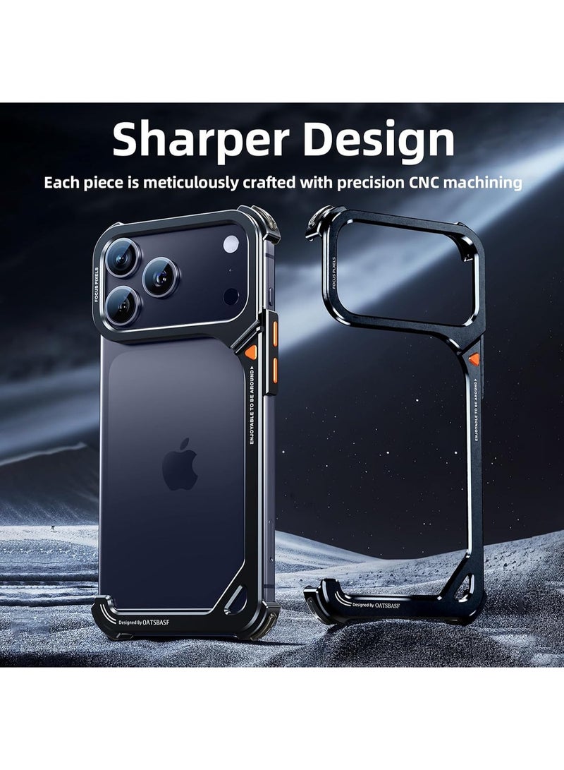 أوتس باسف جراب لهاتف iPhone 18 Pro / iPhone 17 Pro، مزود بحامل، تصميم مفتوح من الخلف، إطار من الألومنيوم، وحماية ضد الصدمات عند الزوايا الأربع. - Image 4