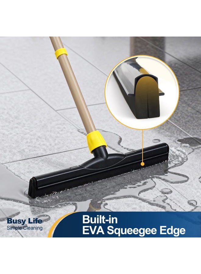 YOCADA Floor Squeegee Scrubber 140cm Long Adjustable Telescopic Heavy Duty Household Broom Perfect for Garage Courtyard Shower Bathroom Pet Hair Fur Floor Marble Glass Tile Water Foam Cleaning - Image 2
