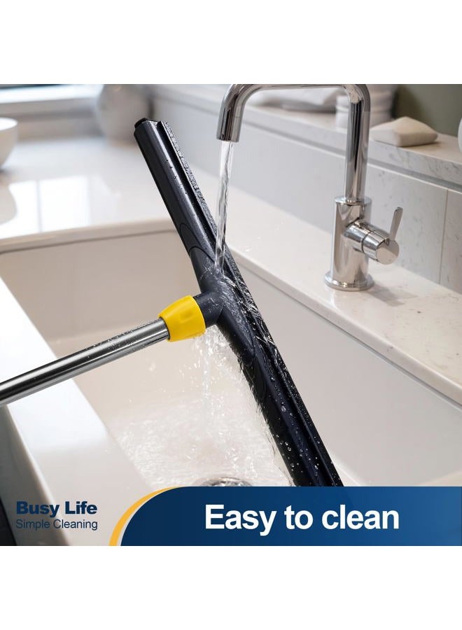 YOCADA Floor Squeegee Scrubber 140cm Long Adjustable Telescopic Heavy Duty Household Broom Perfect for Garage Courtyard Shower Bathroom Pet Hair Fur Floor Marble Glass Tile Water Foam Cleaning - Image 5