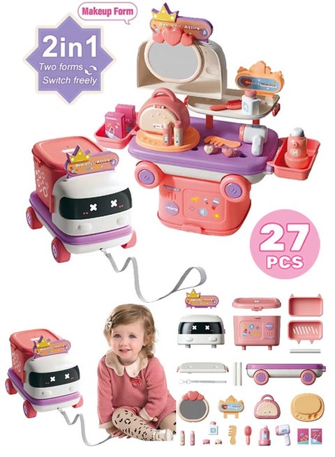 Kids Play Makeup Set for Kids 3 4 5 6 Years Old ,Toddler Girl Toys Kids Makeup Toys Role Play Kids Toy Toddler Car Toys with Storage,Pretend Makeup Kit for Girls, , Perfect for Pretend Play and Role Play for Ages 3+ Children's