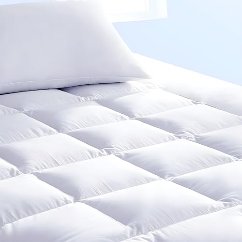 Pure Brands Queen Mattress Topper and Pad Cover Extra Thick Luxury Down Alternative Pillow Top Cooling Bed Topper Ultra Plush and Hypoallergenic Mattress Protector 18 Inch Deep Pocket - Image 1