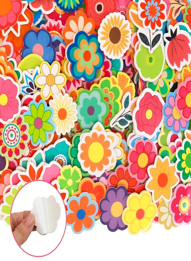 Ceiba Tree 400Pcs Flower Foam Stickers Spring Self-Adhesive Foam Stickers Colorful Flower Shaped Spring Foam Stickers for Scrapbooking Classroom DIY Crafts Spring Summer Party Favor Supplies - Image 4
