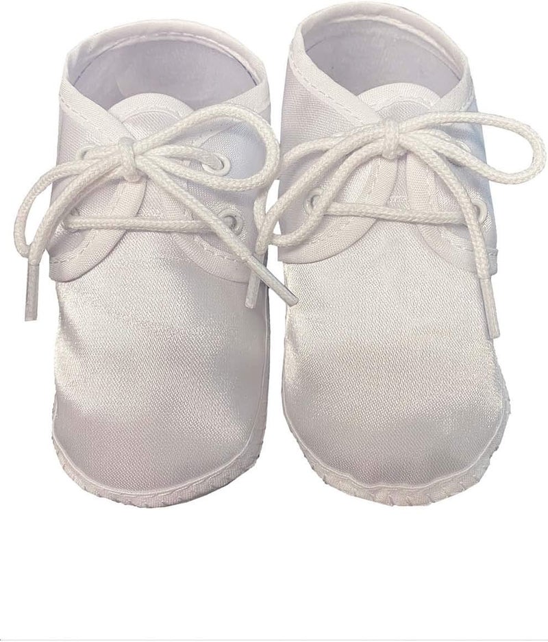Swea Pea & Lilli Baptism Shoes for Boys - White Baby Booties with Celtic Cross for Christening - Zapatos de Bautizo - Image 3