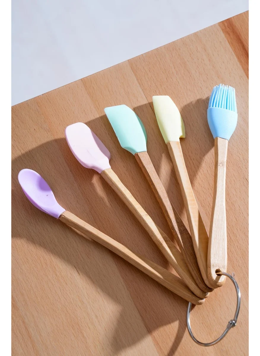 Acar Rainbow 5 Piece Silicone Mini Kitchen Utensils Set