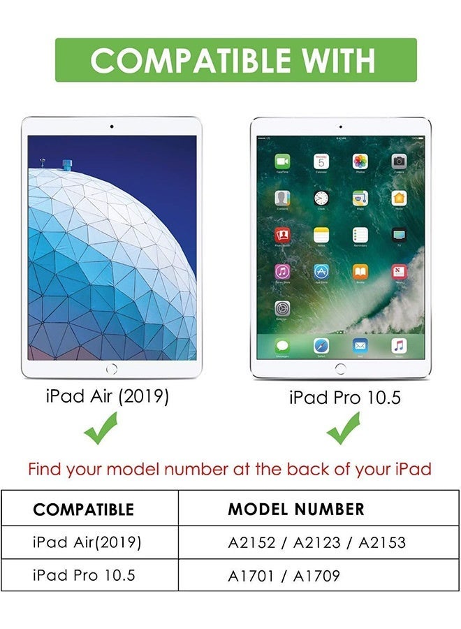 بشكل مختصر [عبوة من قطعتين] واقي شاشة لأجهزة Apple iPad Pro (10.5 بوصة 2017) / iPad Air 3 (10.5 بوصة 2019)، واقي شاشة بزوايا مستديرة 2.5D متوافق مع الجرابات - Image 2