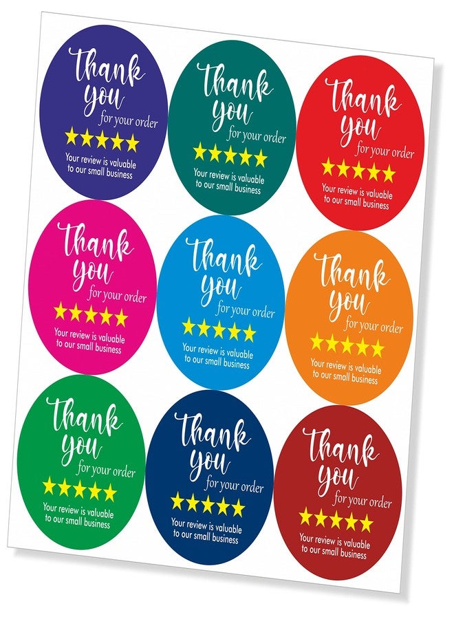 PG Creations Customer Feedback Thank You Stickers for Small Business, Star Design, 1.5x1.5 Inch, Small Size Paper Labels, Multicolour, Pack of 1000 - Image 1