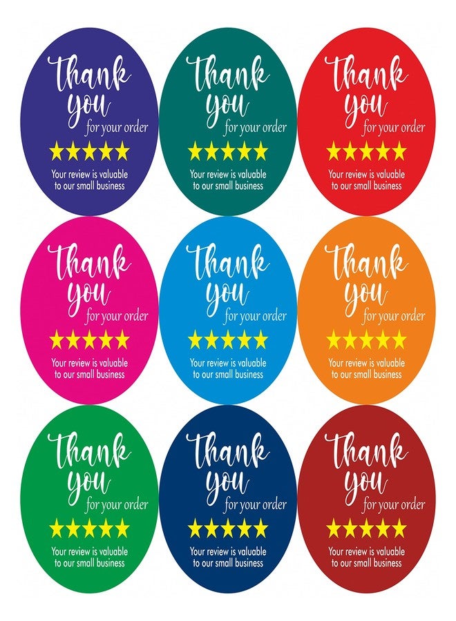 PG Creations Customer Feedback Thank You Stickers for Small Business, Star Design, 1.5x1.5 Inch, Small Size Paper Labels, Multicolour, Pack of 1000 - Image 2