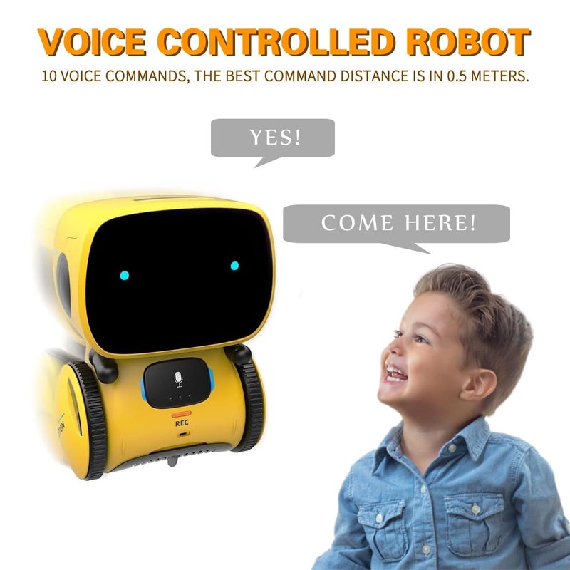 98K Robot Toys for Boys and Girls, Voice Control and Touch Sensor Interactive Smart Talking Robots Intelligent Partner and Teacher with Singing, Dancing, Repeating, Toy Gifts for Kids Age 3 and Up - Image 3