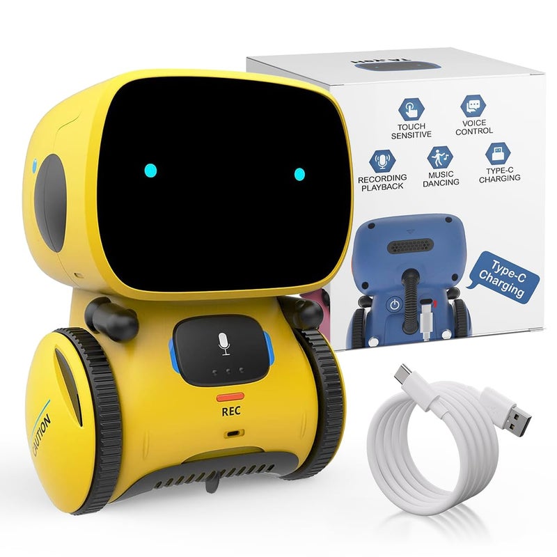 98K Robot Toys for Boys and Girls, Voice Control and Touch Sensor Interactive Smart Talking Robots Intelligent Partner and Teacher with Singing, Dancing, Repeating, Toy Gifts for Kids Age 3 and Up - Image 1