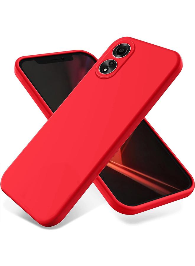 اس-توب جراب لهاتف OPPO A78 4G، مصنوع من السيليكون السائل المقاوم للصدمات بلون نقي - Image 1