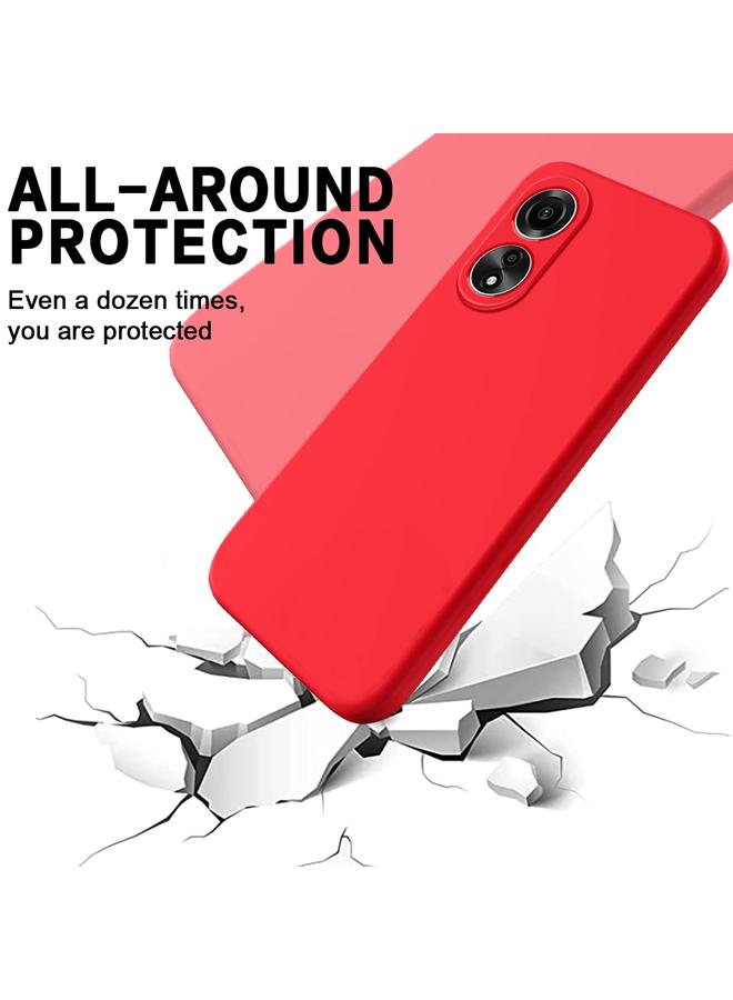 اس-توب جراب لهاتف OPPO A78 4G، مصنوع من السيليكون السائل المقاوم للصدمات بلون نقي - Image 4