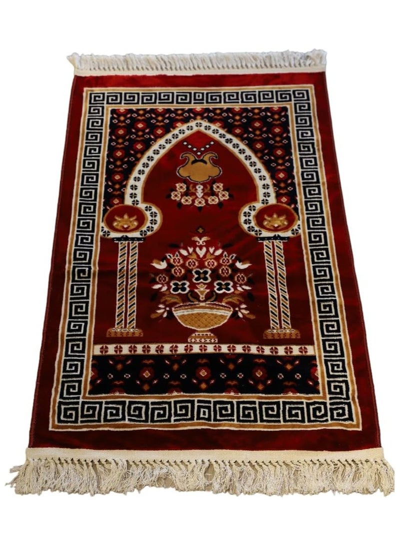 Floor Center Prayer Mats - 70cm X 120cm - Multicolor - Premium Muslim Prayer Mat or Rug-Islamic Rug - Ramadan Eid Gift Set - Janamaz Sajadah Design 10