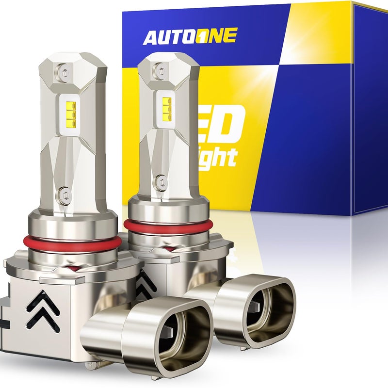 AUTOONE 9005 HB3 LED Bulbs Same OEM Size 18000LM 500 Brighter Canbus Plug and Play Fog Light Replacement 6000K White Pack of 2