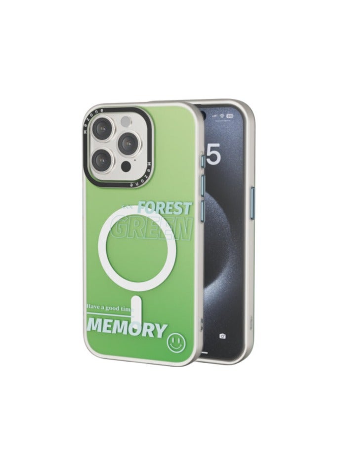 Mezone Memory iPhone 15 Pro Max MagSafe Case, Shockproof & Anti-Yellowing Phone Case Reinforced Corners with Airguard, Green - Image 1