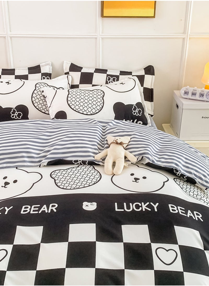 Sharpdo - 4-Piece Set Bedding Modal Quilt Cover Set with 1 Quilt Cover 1 Sheet and 2 Pillowcases 1.5m Bed (160*210cm) - Image 1
