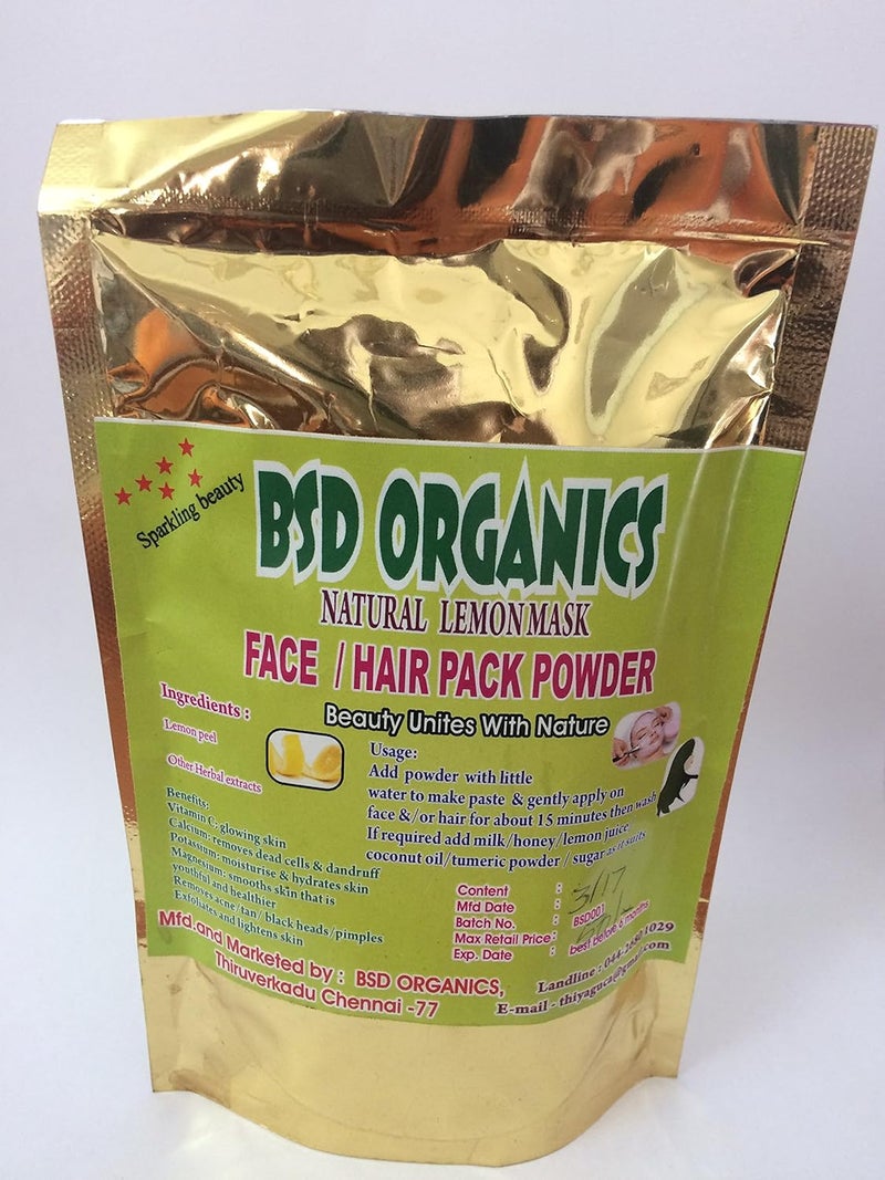 BSD Organics Natural Face  Hair Pack Lemon peel powder 500 gm