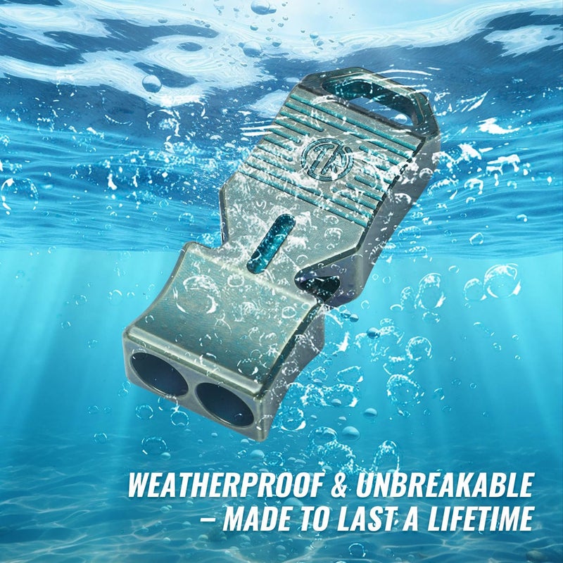 TACRAY Titanium Emergency Survival Whistle, Portable Necklace Whistle, Loud Whistle up to 120~130db, Good for Life Saving, Hiking, Camping, and Pet Training - Image 5