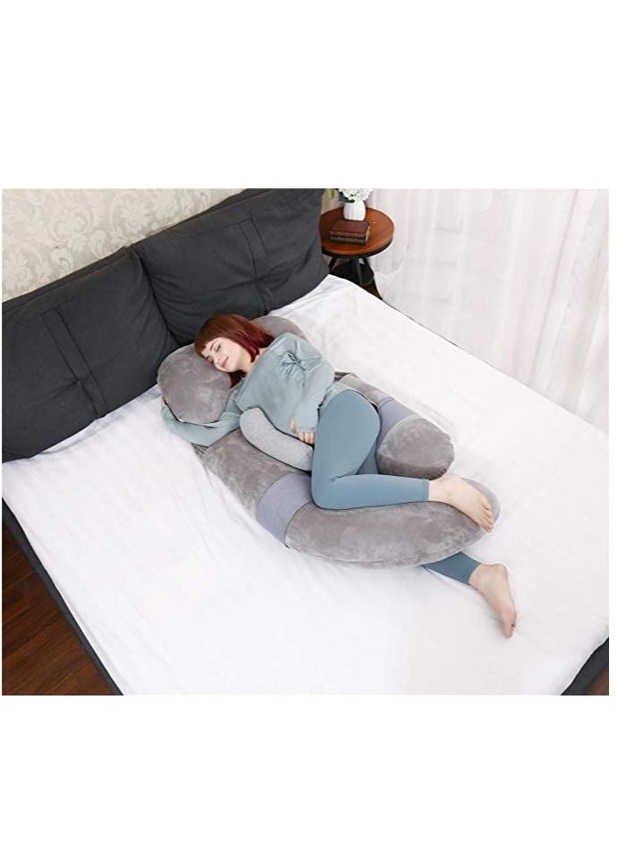 molody U Shaped Maternity Pillow With Removable Velvet Cover  - Image 5