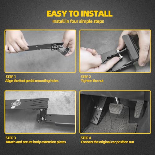 NKCELL POWER Internal Dead Pedal Driver Left Foot Rest Pedal for 2018-2024 Jeep Wrangler JL JLU Gladiator JT (NOT Fit for 4xe Model), Adjustable Anti-Slip Side Kick Panel Accessories - Image 4