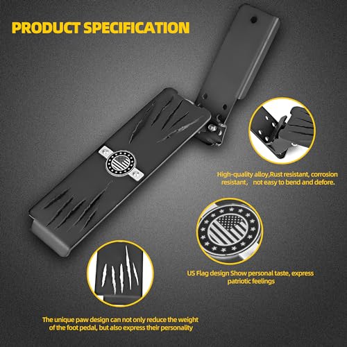 NKCELL POWER Internal Dead Pedal Driver Left Foot Rest Pedal for 2018-2024 Jeep Wrangler JL JLU Gladiator JT (NOT Fit for 4xe Model), Adjustable Anti-Slip Side Kick Panel Accessories - Image 2