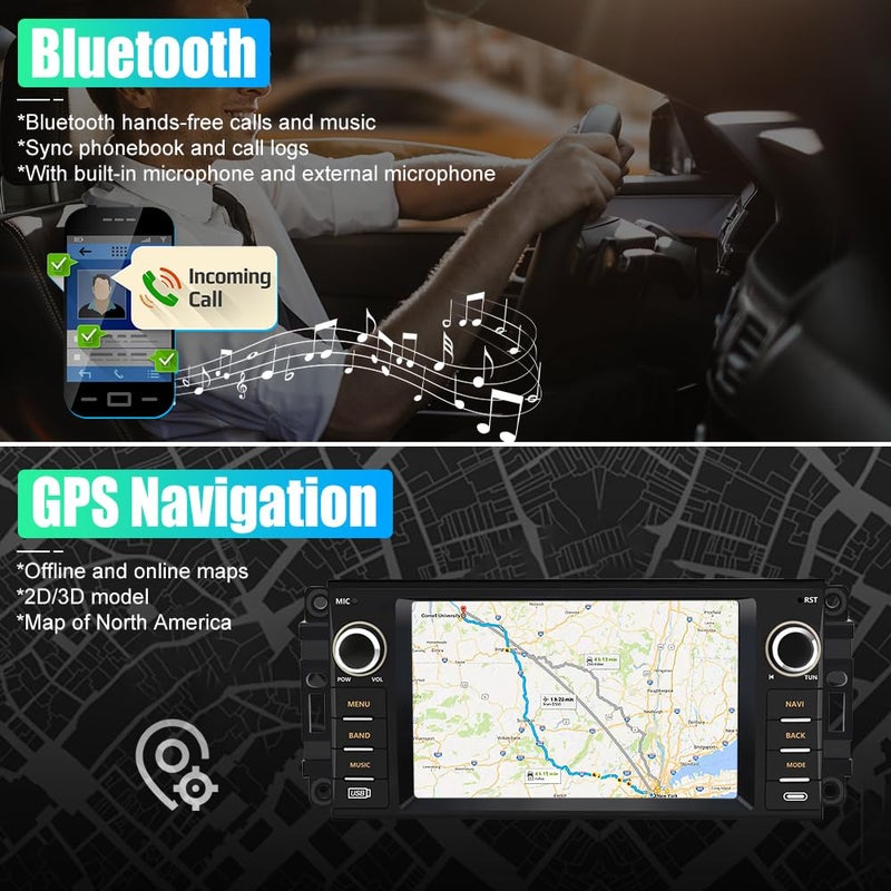 AWESAFE Android Car Stereo for Jeep Wrangler Radio 2007-2018 Chrysler Dodge Ram 1500 with Wireless Carplay, 7 Inch Touch Screen for Jeep Car Radio with WiFi GPS FM Radio + Backup Camera - Image 3