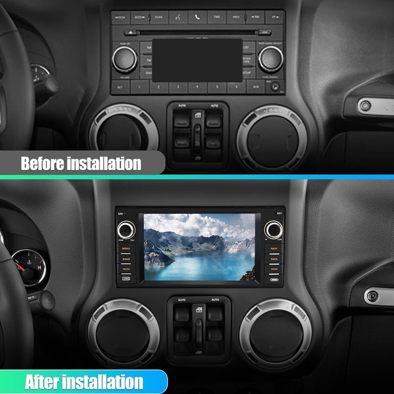 AWESAFE Android Car Stereo for Jeep Wrangler Radio 2007-2018 Chrysler Dodge Ram 1500 with Wireless Carplay, 7 Inch Touch Screen for Jeep Car Radio with WiFi GPS FM Radio + Backup Camera - Image 2