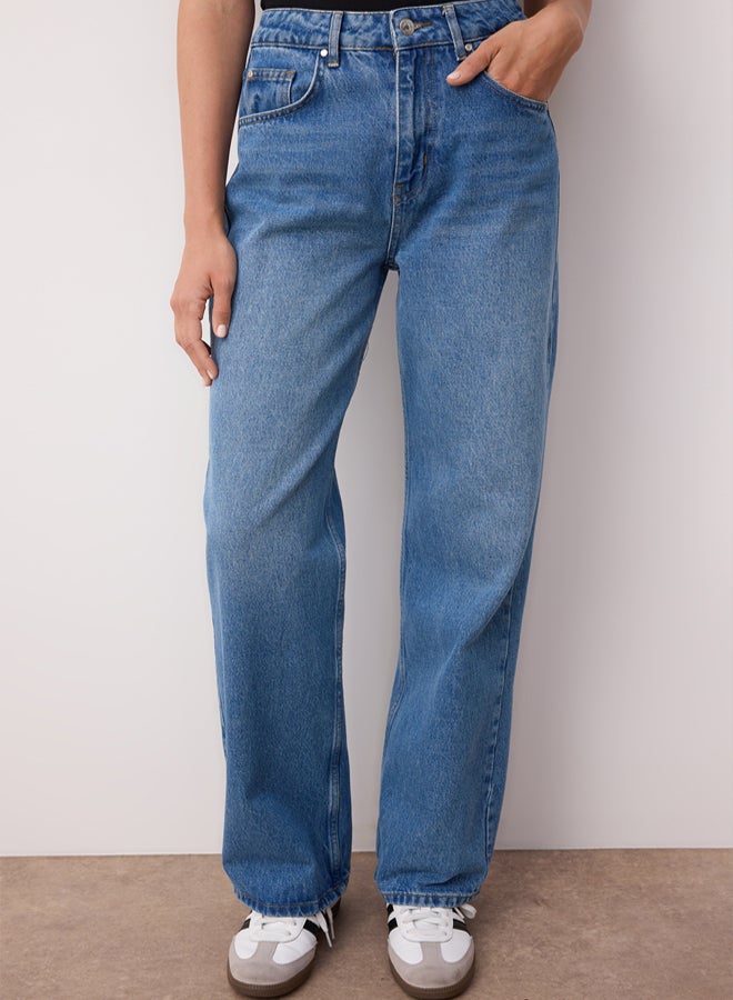 trendyol Blue High Waist Wide Leg Wide Leg Jeans - Image 1