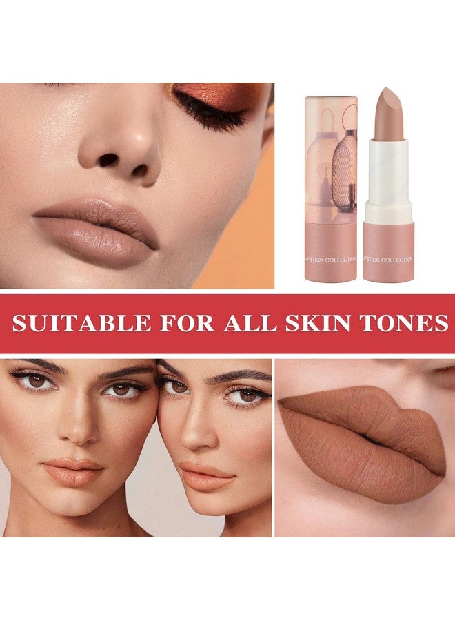LZYLLS Matte Nude Lipsticknude Paper Tube Nude Matte Lipsticks For Womenbold & Intense Colorsnon Stick Cup Not Fade Silky Smooth Velvet Lip Gloss Set Nude Lip Stick Fashion Matte Lipstick Lip Makeup(Nude) - Image 3