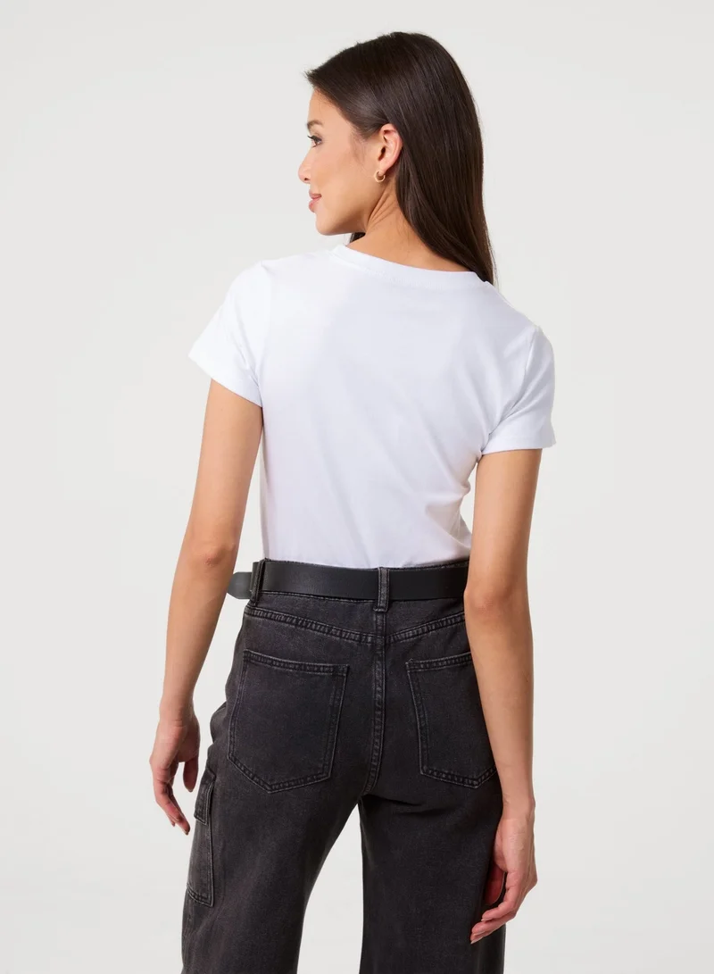 Pink Vanilla Diamante Bow Ribbon Tee