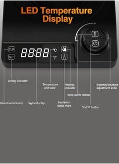 Brutelle Gooseneck Kettle V60 Coffee Kettle 1000ML 1200W Power Knob Temperature Adjustment with Digital Display Temperature Automatic Insulation Stainless Steel Material Suitable for Home and Office  - Image 4