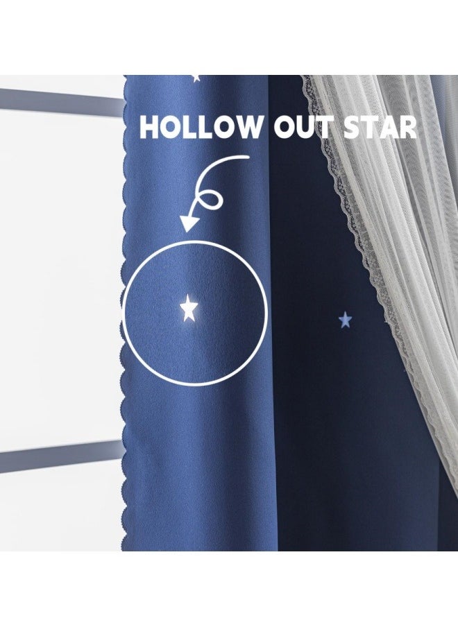 KYD 1 Panel Blackout Curtains, Decorative Thread Foil Blackout Curtains, Thermal Insulated Room Darkening Curtains for Bedroom Living Room  - Image 4