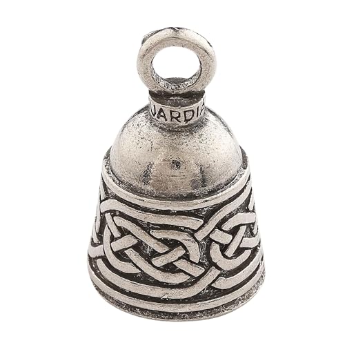 Guardian Bell Celtic Weave Good Luck Bell w/Keyring & Black Velvet Gift Bag | Motorcycle Bell | Lead-Free Pewter | Made in USA - Image 1