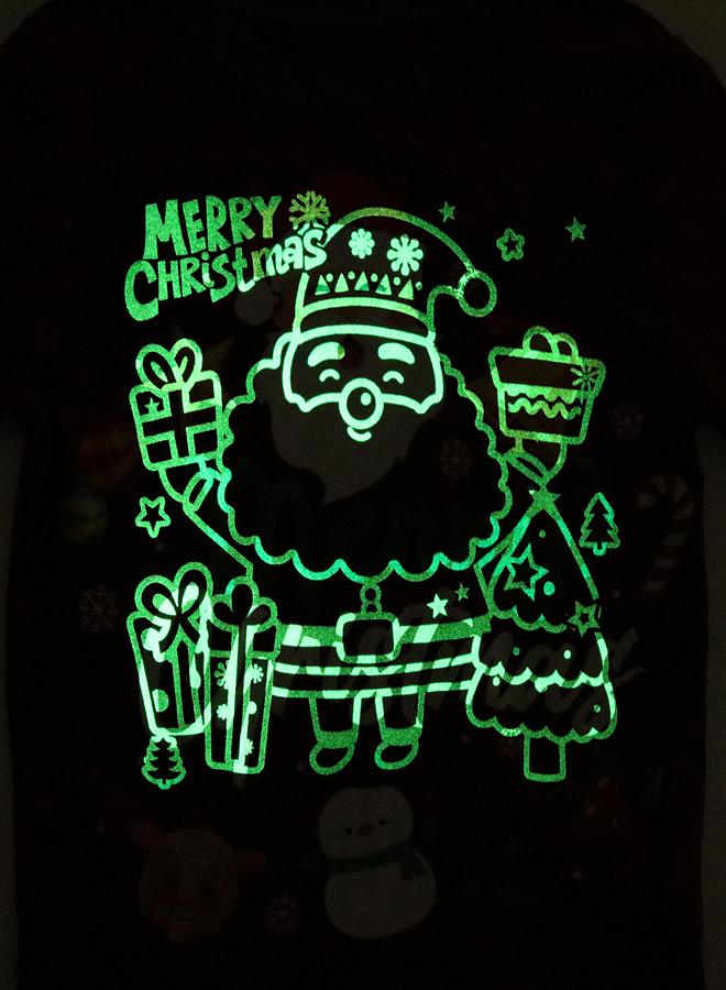 بيبي كلو بيجامات عيد الميلاد للجنسين بتصميم شجرة الزنجبيل الحمراء المضيئة - Image 3